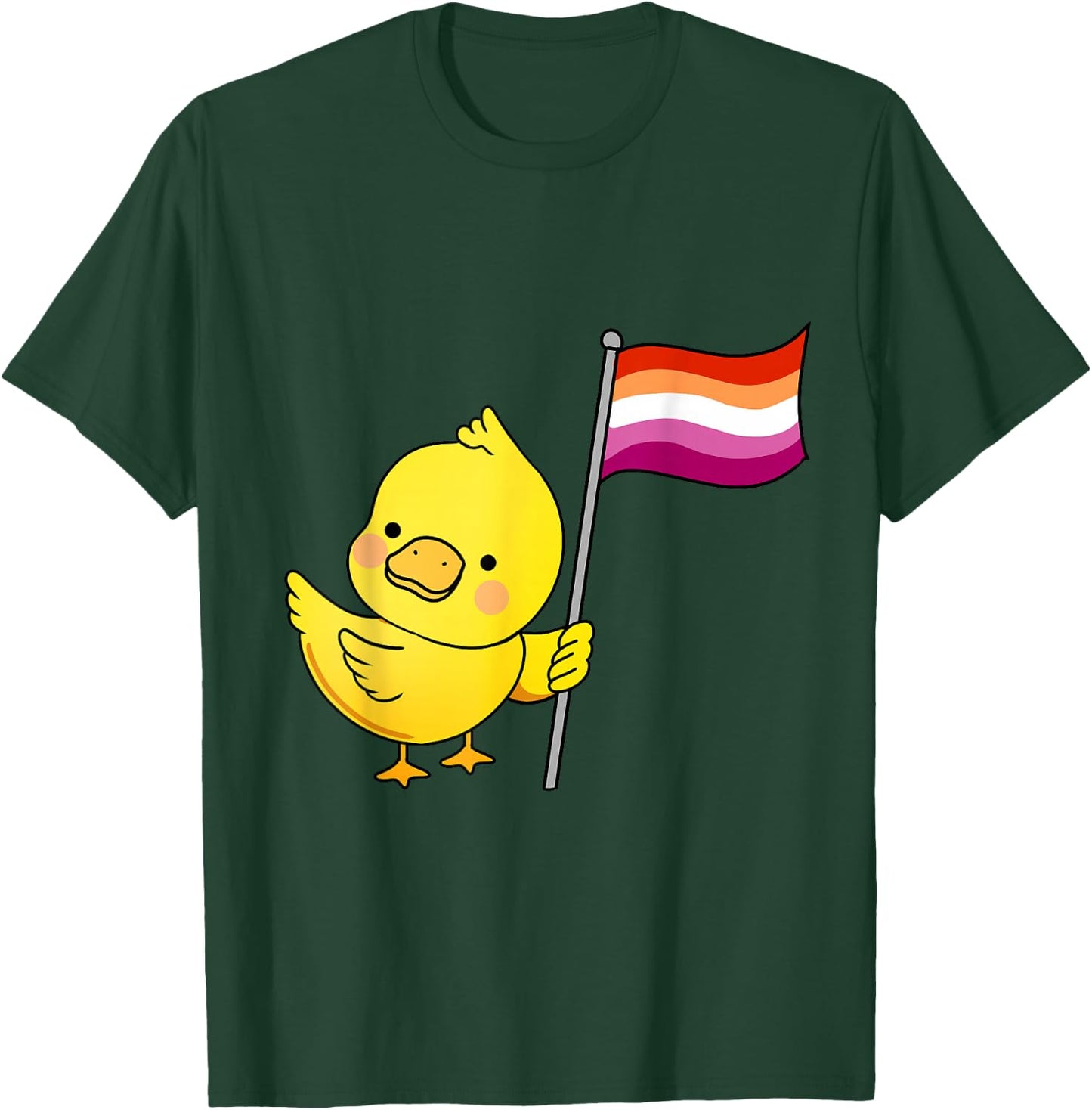 Lesbian Duck Orange Pink Lesbian Pride T-Shirt - T-Shirt | Forest