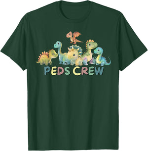 PEDS Crew Pediatric Nurse Appreciation Cute Dinosaurs T-Shirt - T-Shirt | Forest