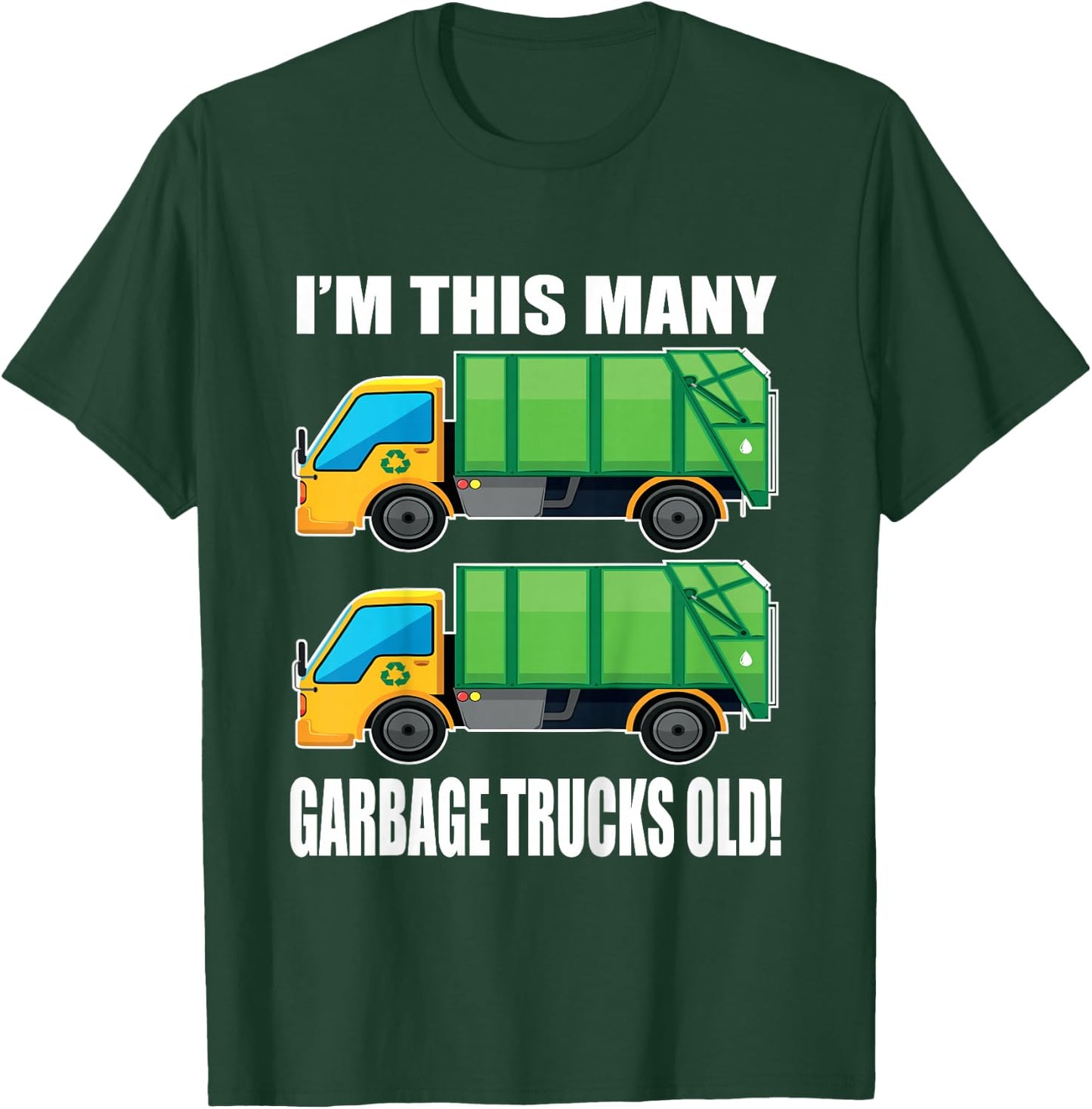 2 Year Old Garbage Truck 2nd Birthday Shirt for Toddler Boy T-Shirt - T-Shirt | Forest