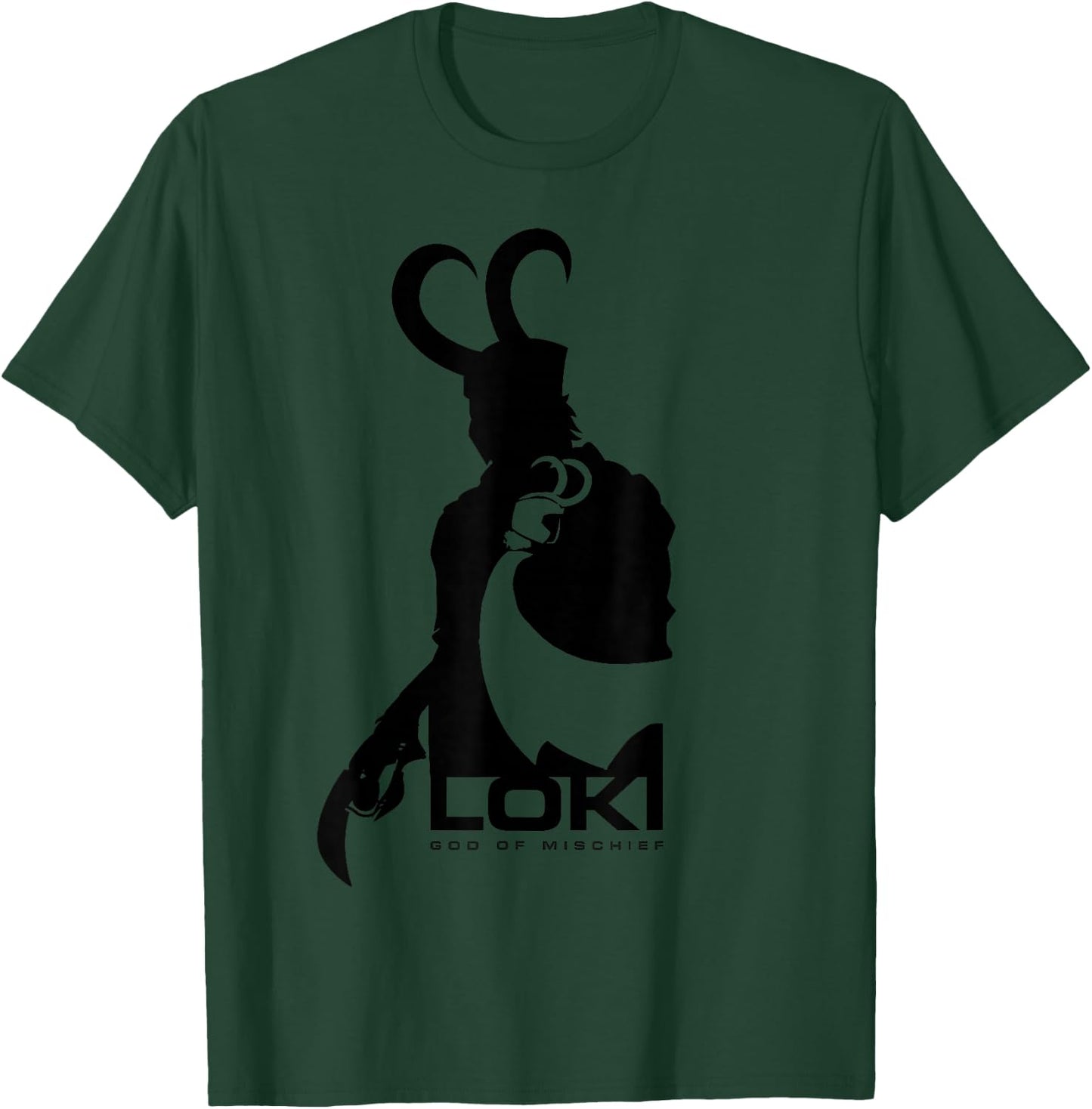 Marvel Loki Silhouette and Shadow Graphic T-Shirt - T-Shirt | Forest