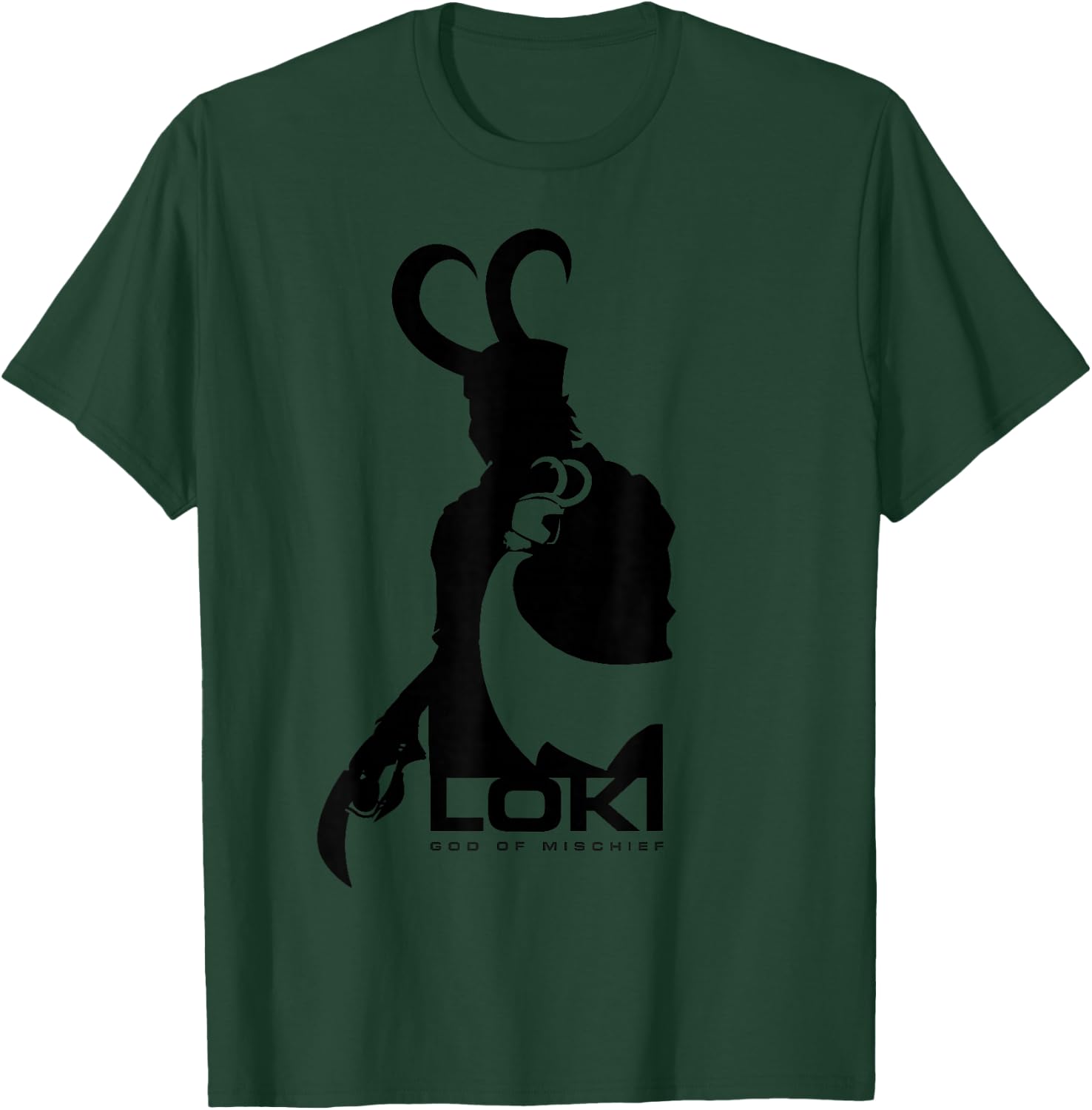 Marvel Loki Silhouette and Shadow Graphic T-Shirt - T-Shirt | Forest