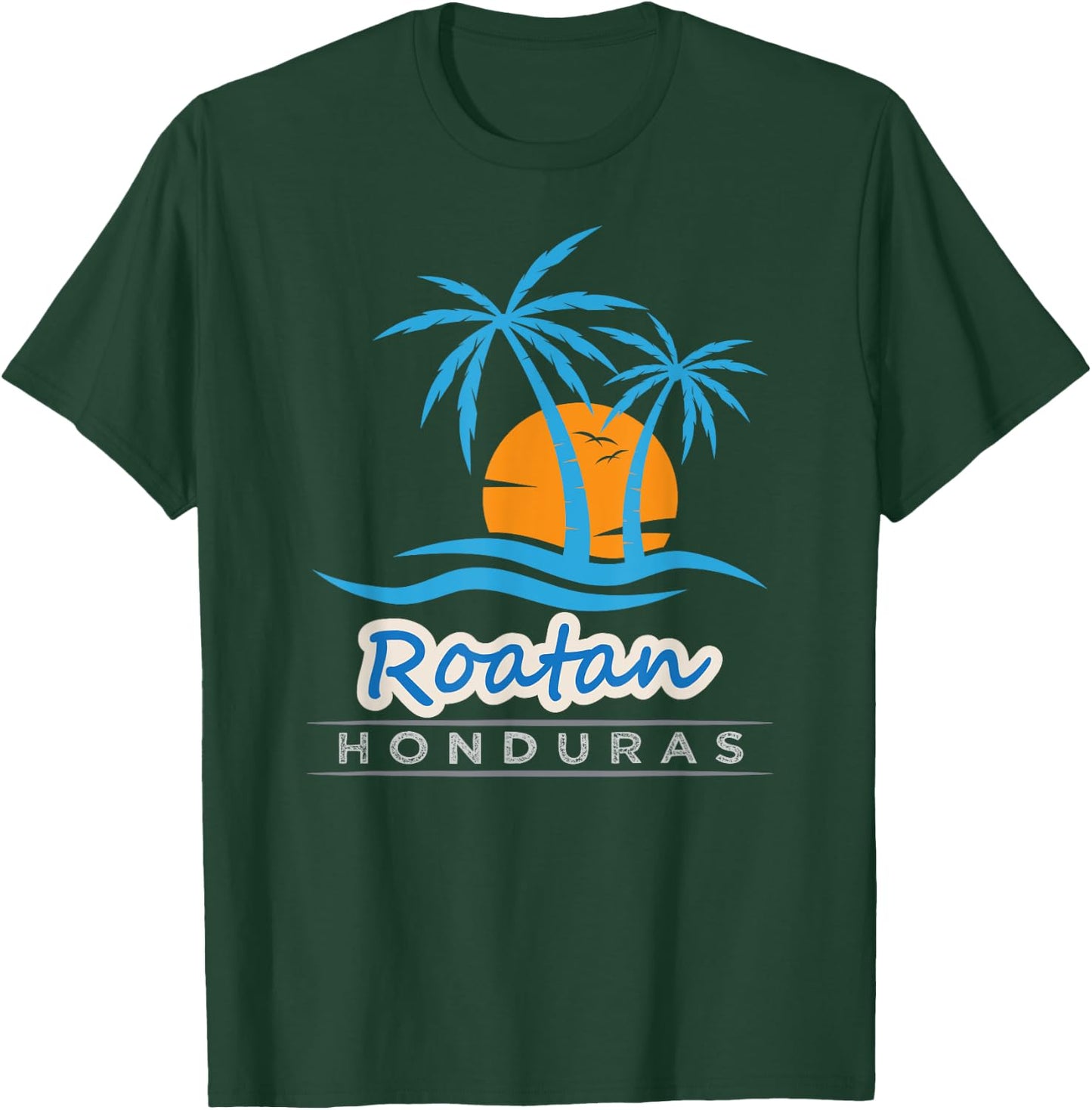 Roatan Beach Shirt - Palm Trees Sunset Honduras Roatan Beach T-Shirt - T-Shirt | Forest
