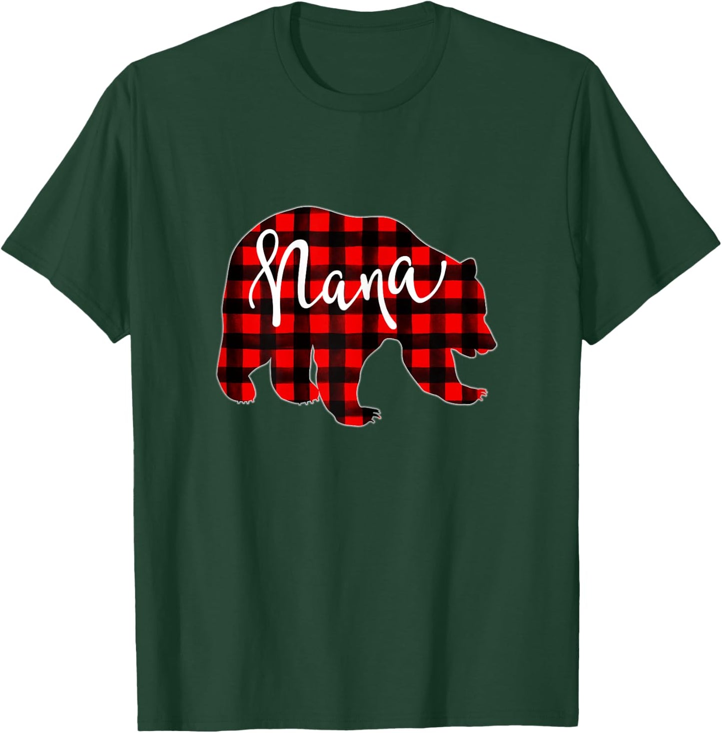 Red Plaid Nana Bear Matching Family Christmas Eve Buffalo T-Shirt - T-Shirt | Forest