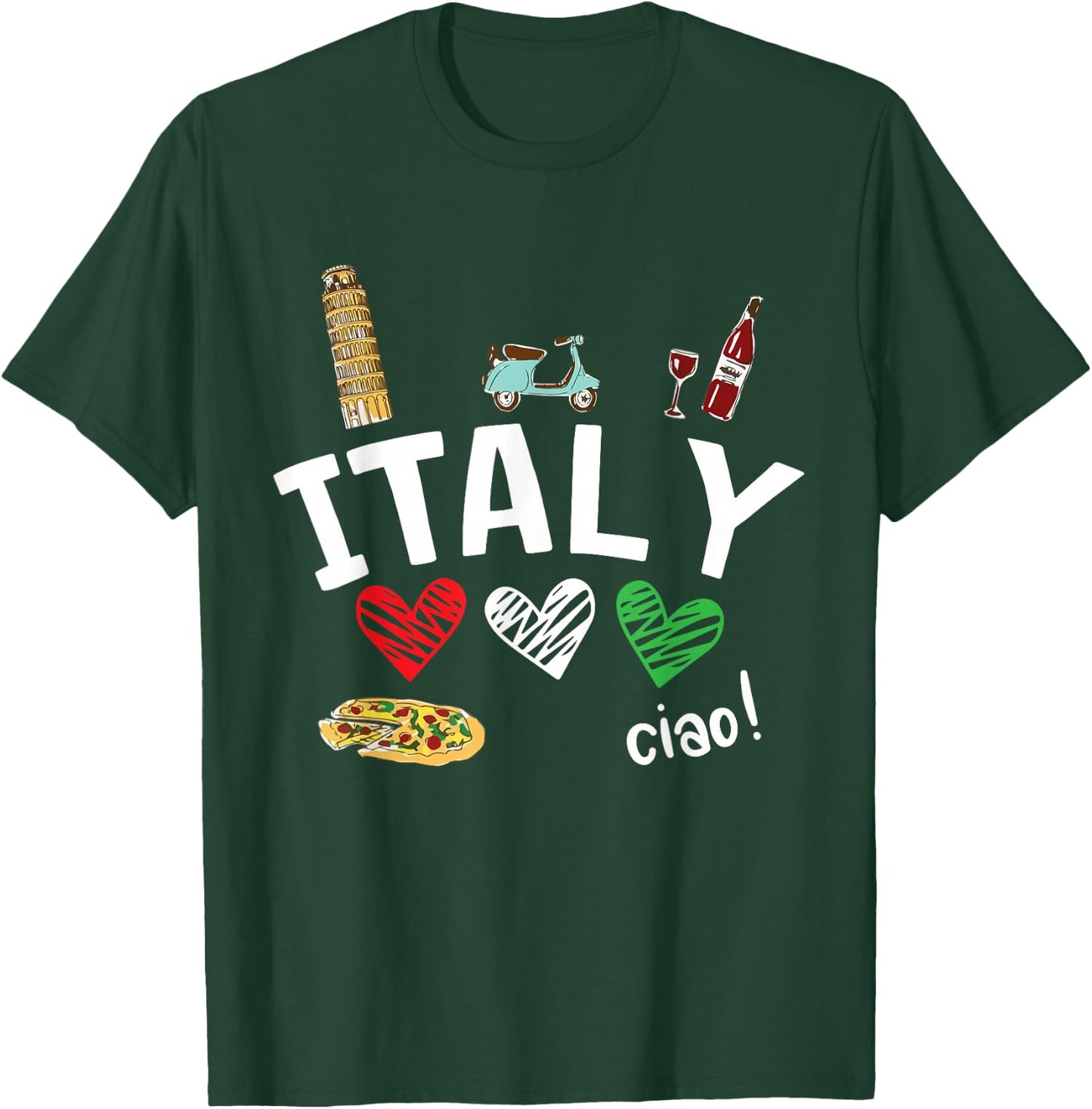 Love Italy and Everything Italian Culture Gift T-Shirt - T-Shirt | Forest