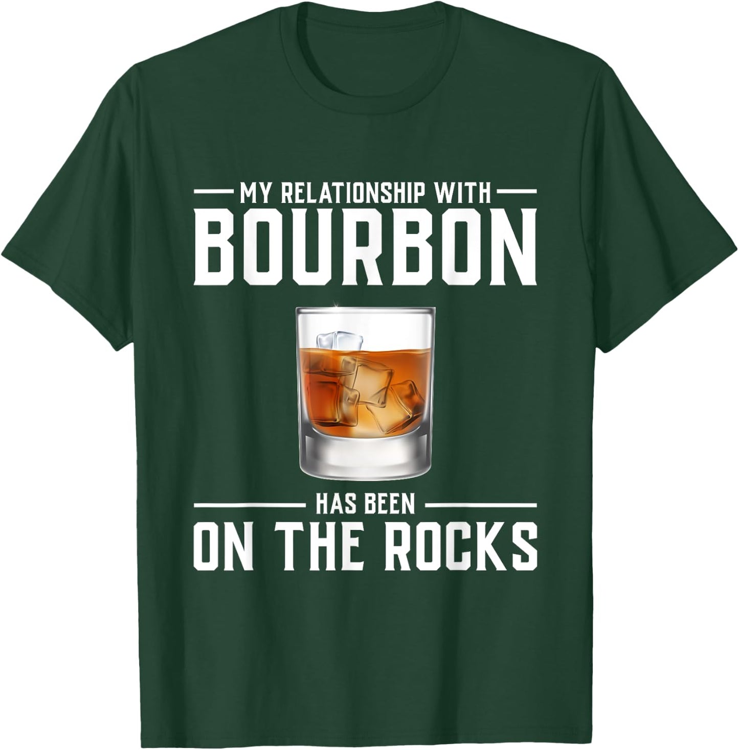 Alcohol Shirt On The Rocks Funny Bourbon Men Women Gift T-Shirt - T-Shirt | Forest