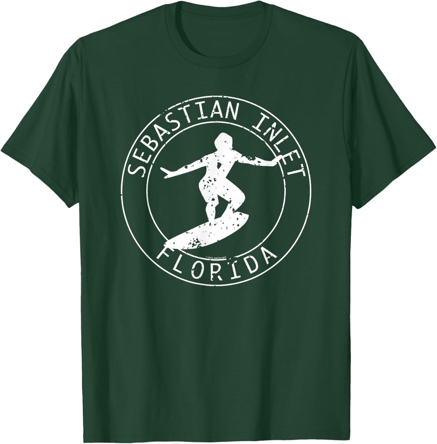 Sebastian Inlet Florida Vintage Surfer T-Shirt - T-Shirt | Forest