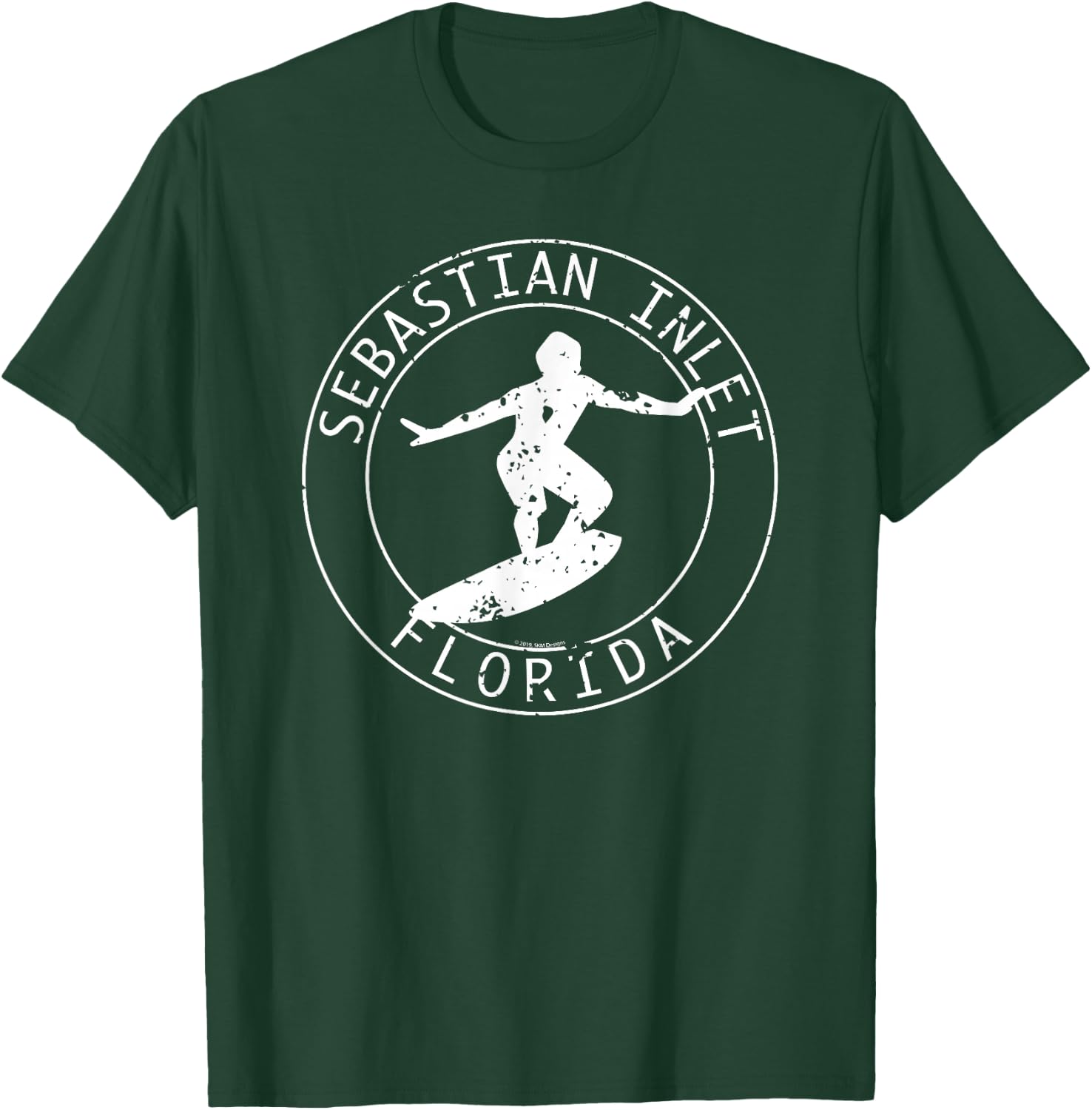 Sebastian Inlet Florida Vintage Surfer T-Shirt - T-Shirt | Forest