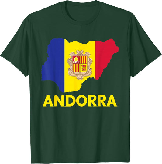 Andorra Map Andorran Pride Andorran Roots Andorran Flag T-Shirt - T-Shirt | Forest
