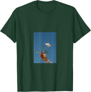 Cute Graphic white Rose Tops Teen Girl aesthetic inspiring T-Shirt - T-Shirt | Forest