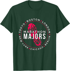 Marathon Majors Runner Finisher 26 Miles T-Shirt - T-Shirt | Forest