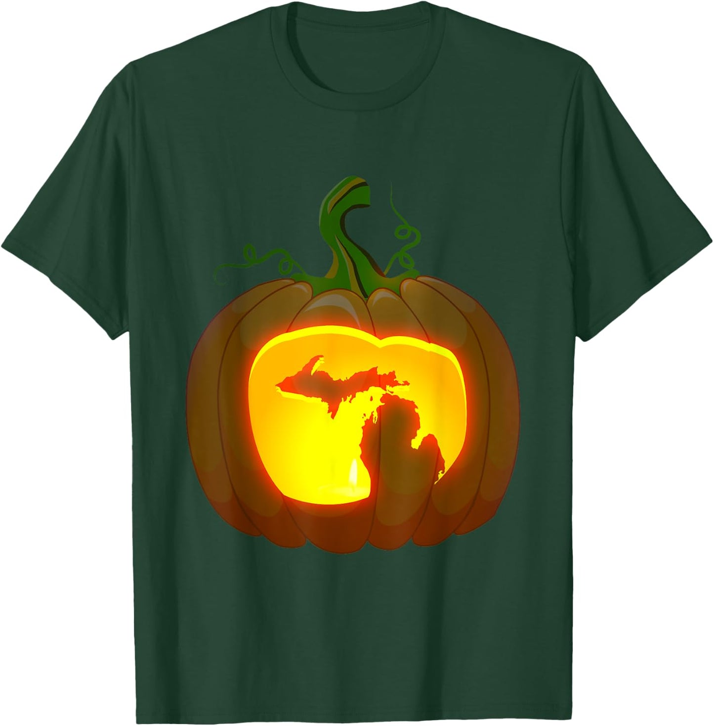 Michigan Halloween Pumpkin Shirt T-Shirt - T-Shirt | Forest