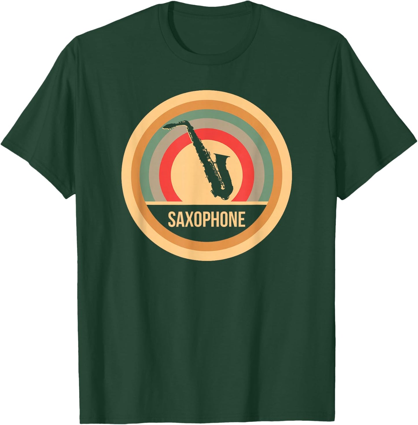 Retro Vintage Saxophone - Saxophonist & Sax Player T-Shirt - T-Shirt | Forest