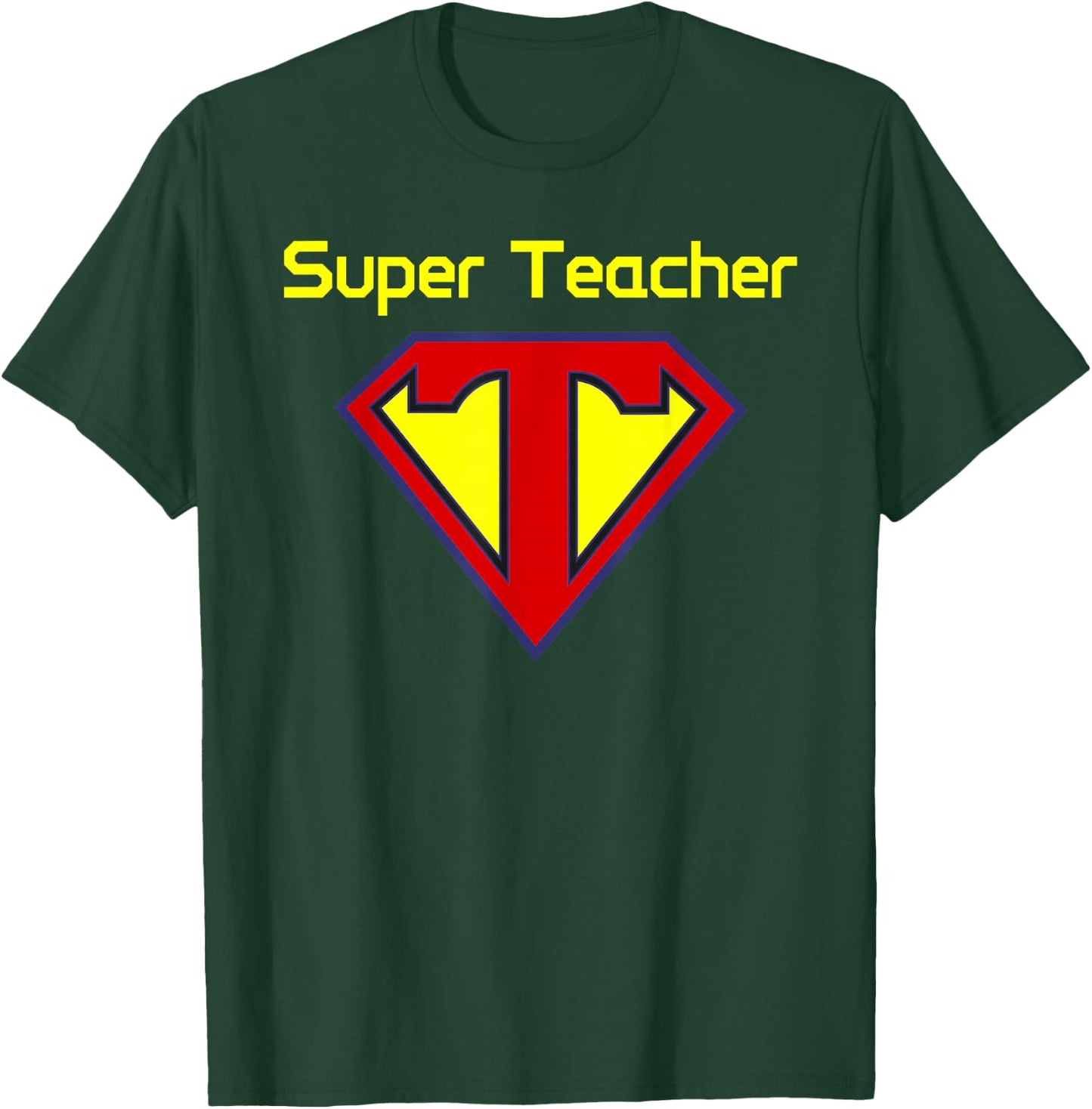 Superteacher Superhero Funny Teacher T-Shirt - T-Shirt | Forest