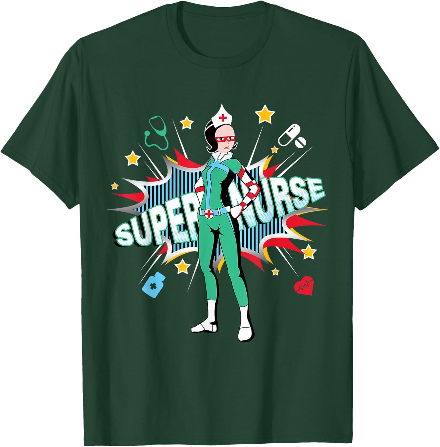 Super Nurse Shirt Best Superhero Funny RN Nurse T-Shirt - T-Shirt | Forest