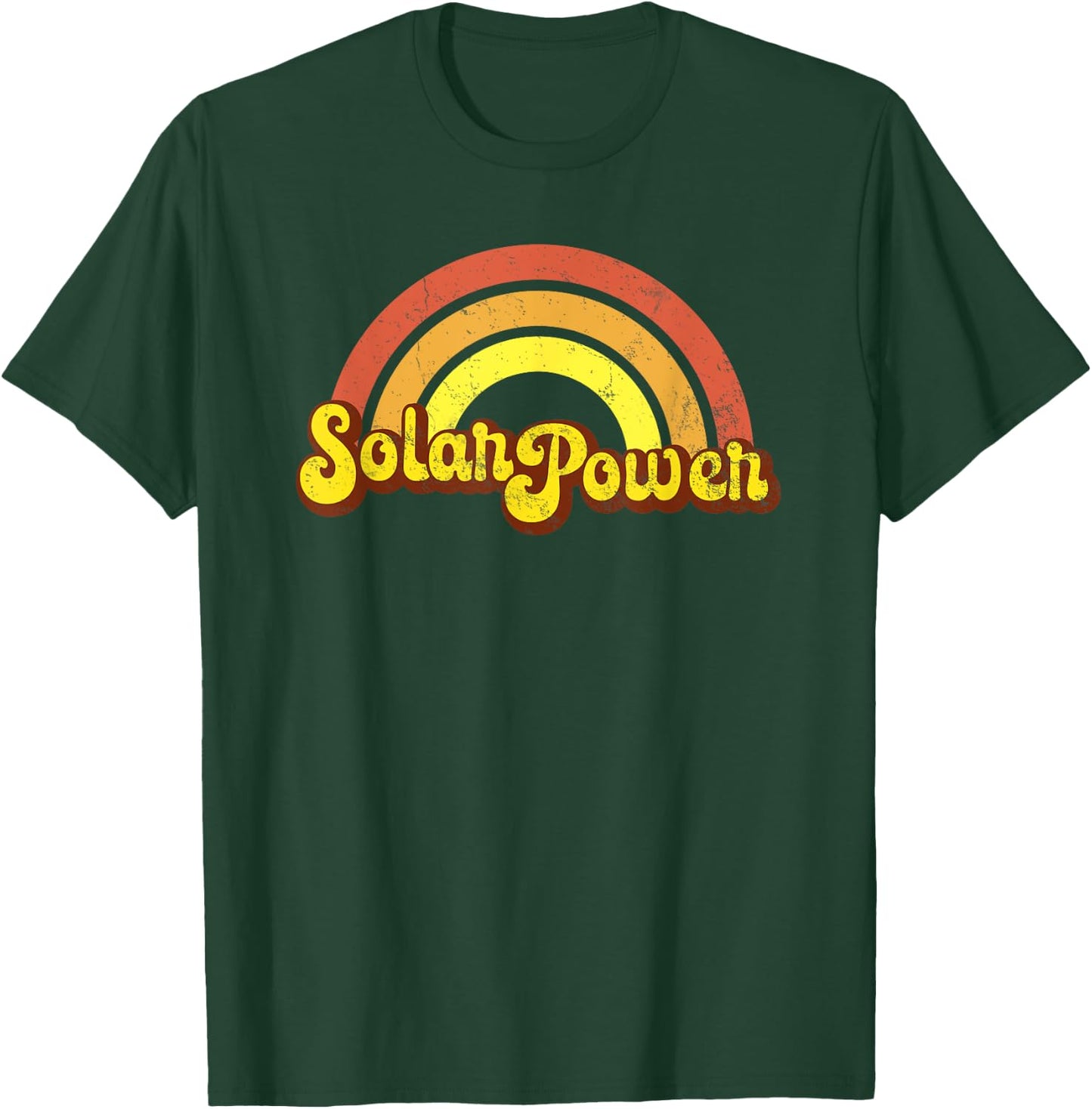 Rainbow Solar Power - Yellow Retro, Hippy, Hippie T-Shirt - T-Shirt | Forest