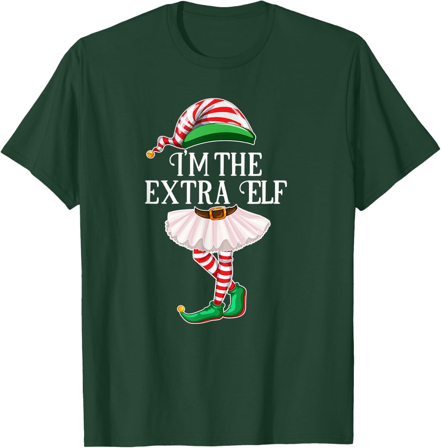 I'm the Extrra Elf Matching Family Pajamas Christmas Gift T-Shirt - T-Shirt | Forest