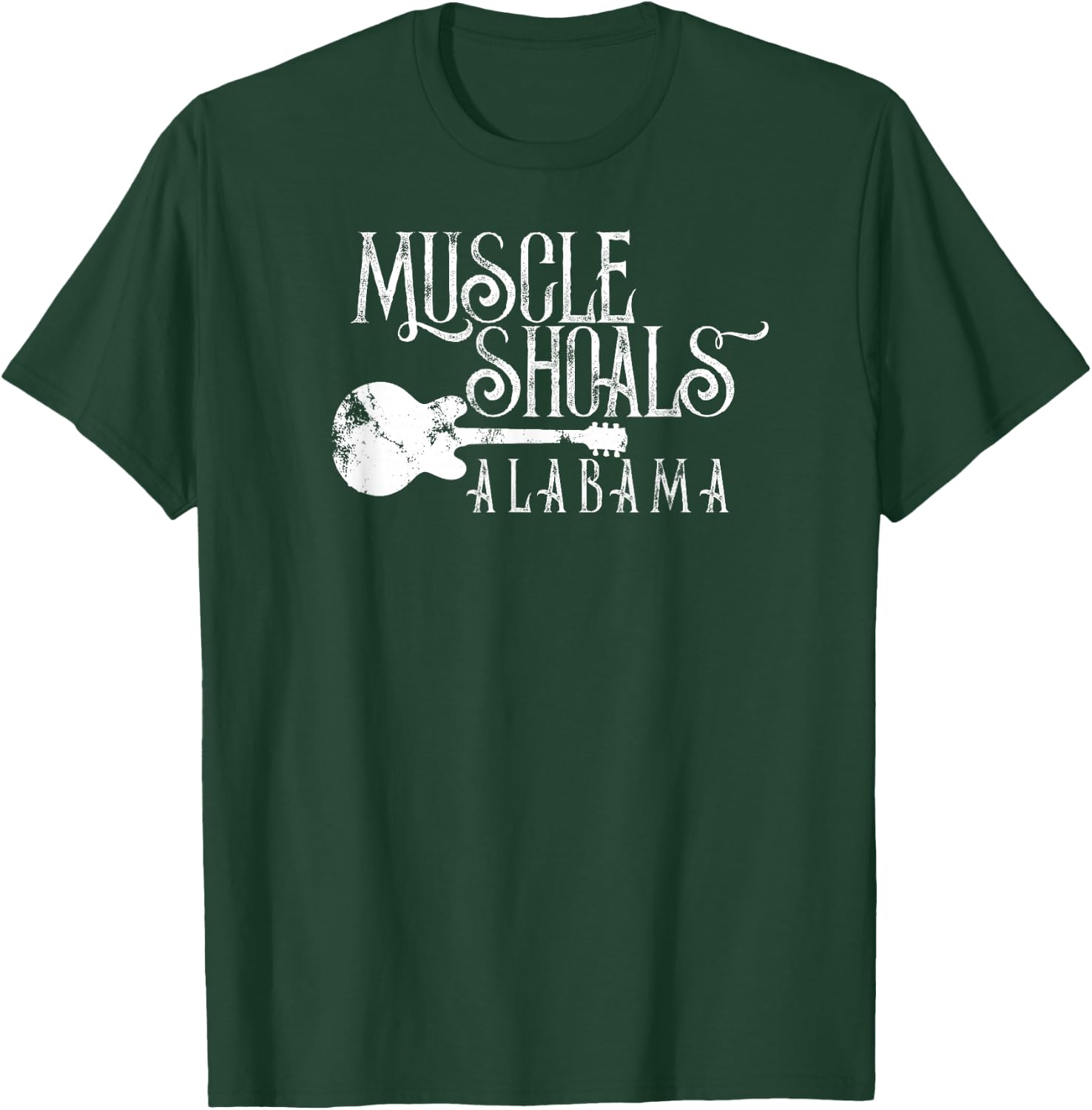Muscle Shoals Alabama with Guitar Swampy Soul Music Fans T-Shirt - T-Shirt | Forest