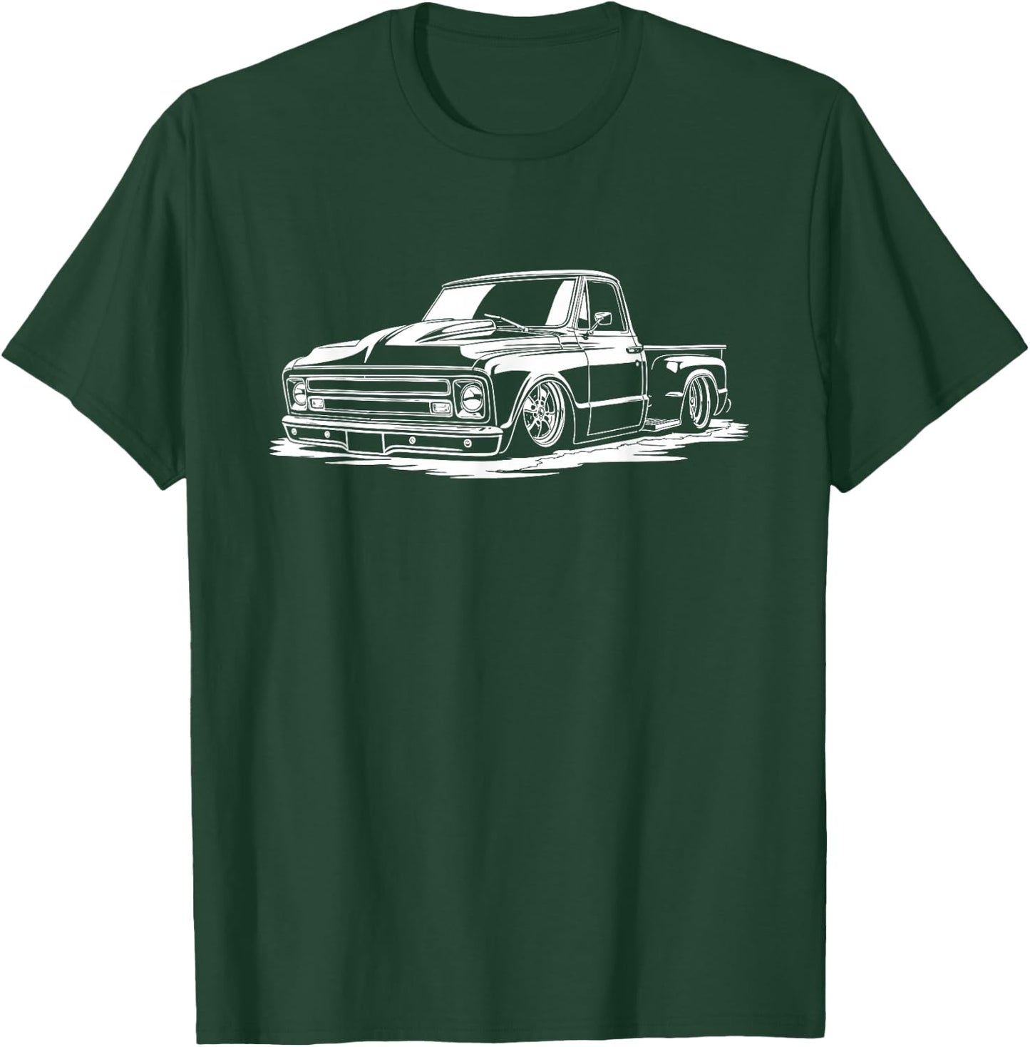 1967 C10 Stepside Truck Old School C10 Silhouette Classic T-Shirt - T-Shirt | Forest