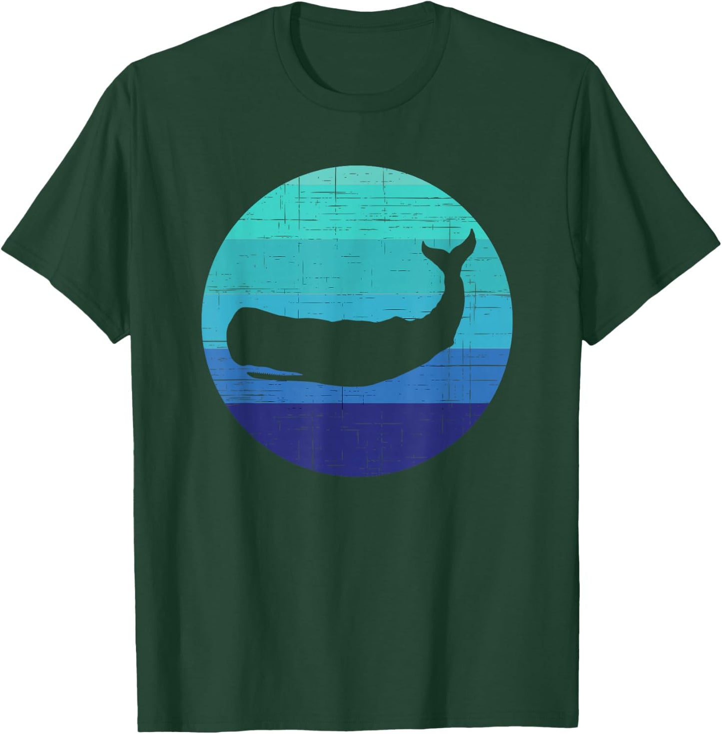 Retro Sunset Sperm Whale Silhouette T-Shirt - T-Shirt | Forest
