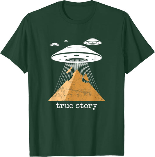 Ancient Alien Theory Novelty Shirt - UFO Conspiracy T-Shirt - T-Shirt | Forest
