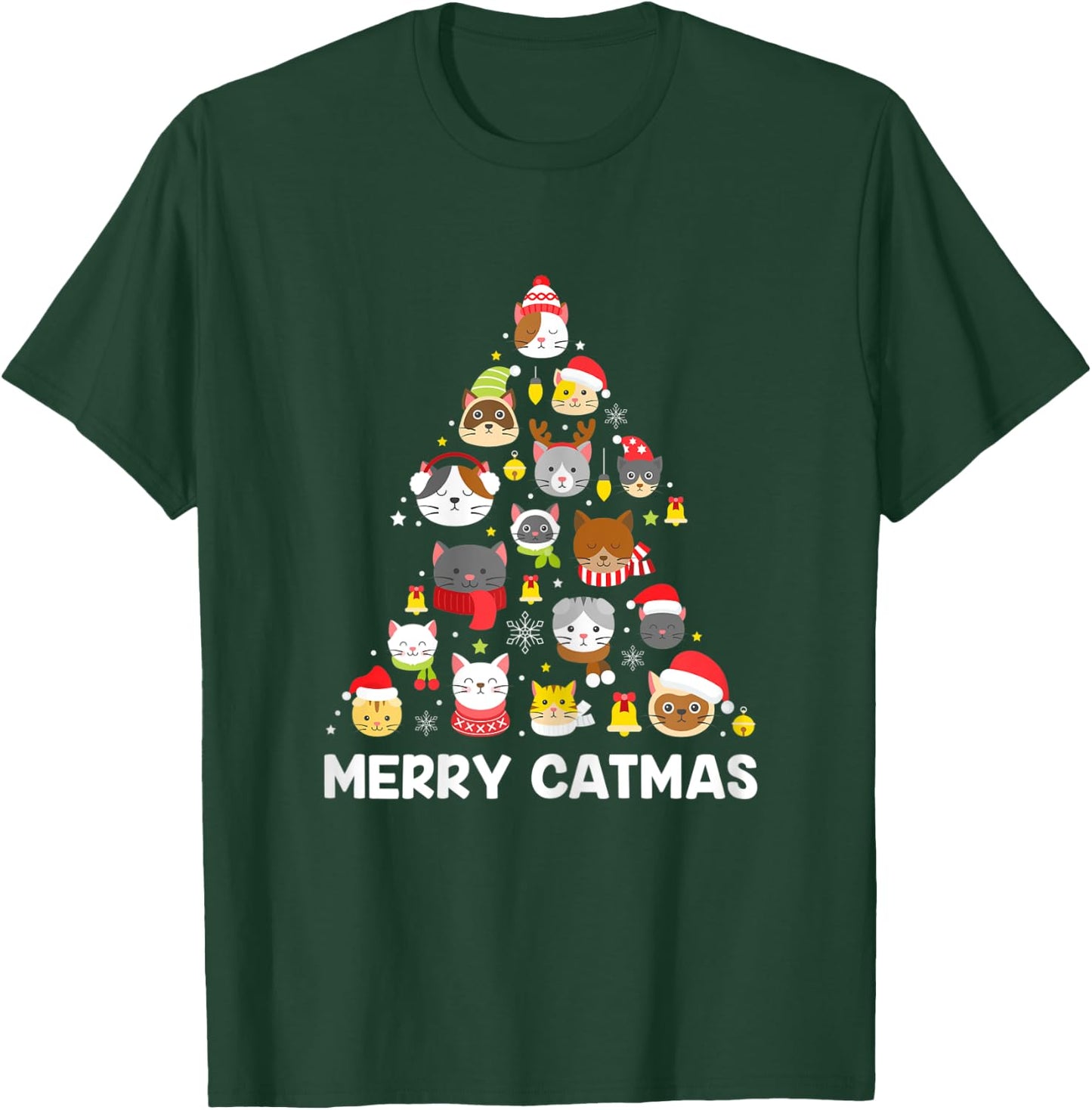 Merry Catmas Funny Christmas Cat Shirt for Cat Lovers T-Shirt - T-Shirt | Forest