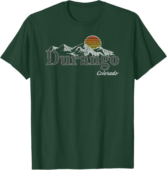 Retro Durango Colorado Mountain T-Shirt - T-Shirt | Forest