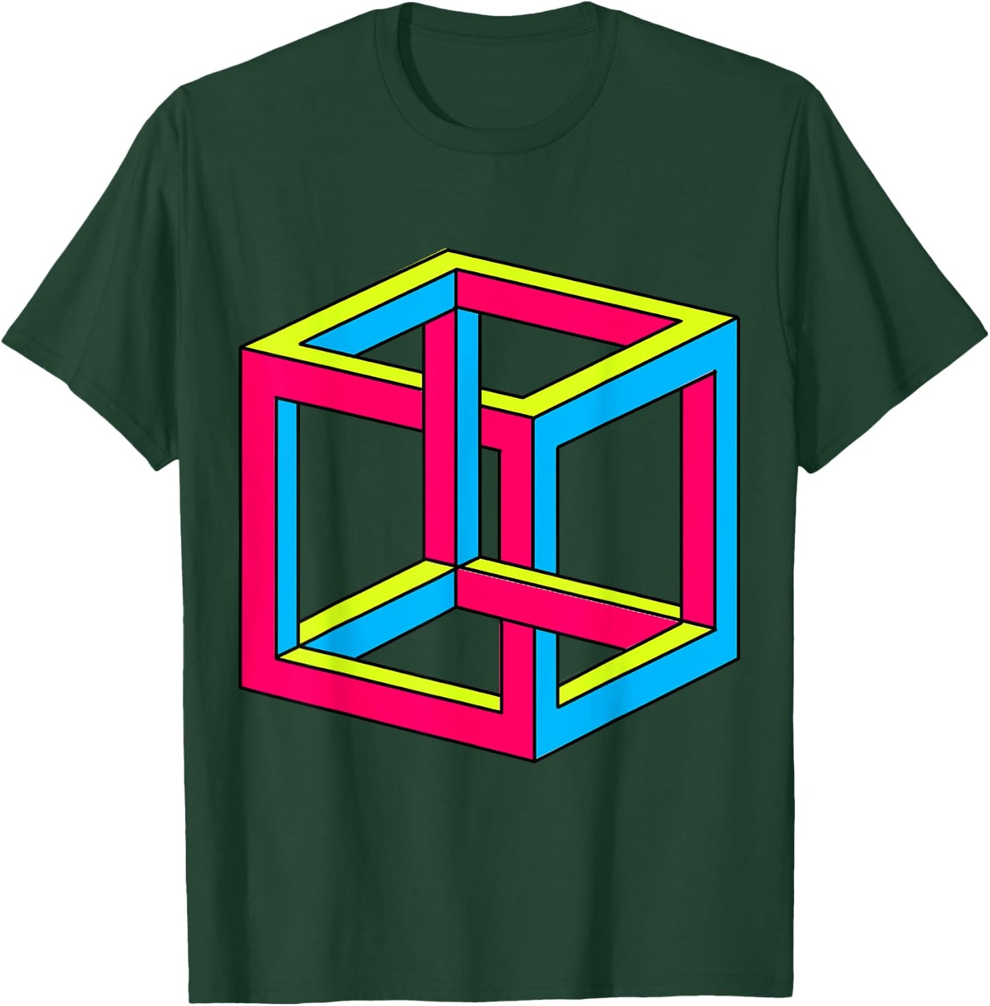 Sheldon Impossible Cube Optical Illusion Art Gift T-Shirt - T-Shirt | Forest