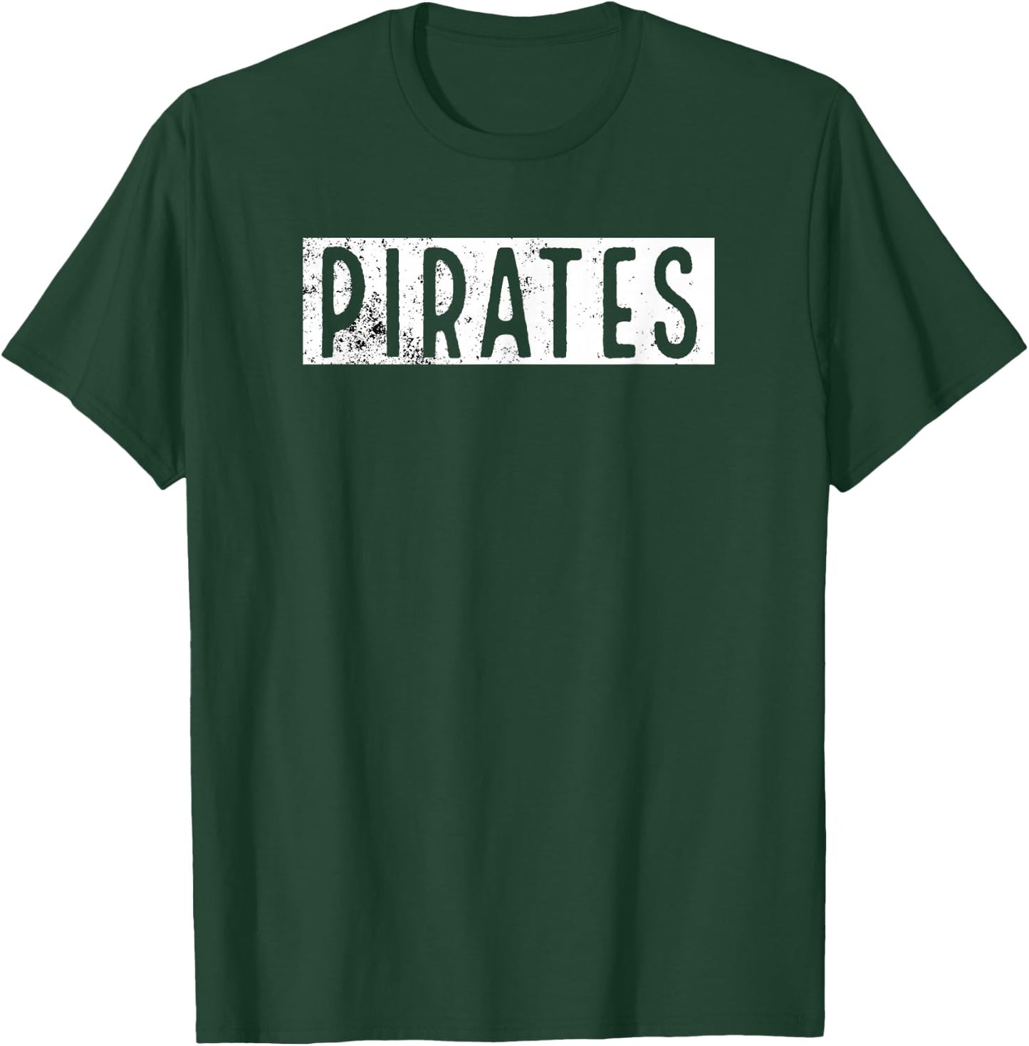 Pirates School Spirit Mascot Distressed Cutout T Shirt T-Shirt - T-Shirt | Forest