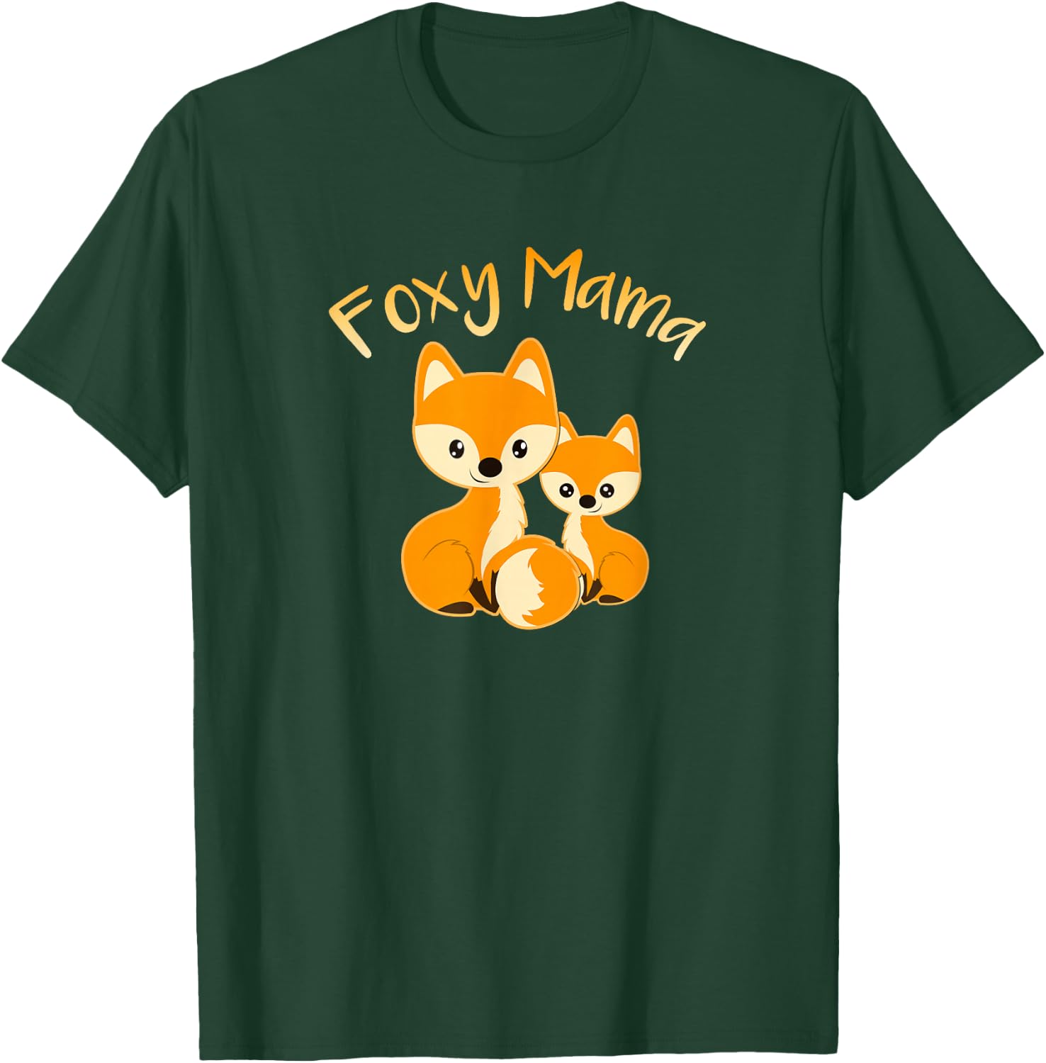 Foxy Mama Funny Mom Quote Mother Daughter Foxes Cute Graphic T-Shirt - T-Shirt | Forest