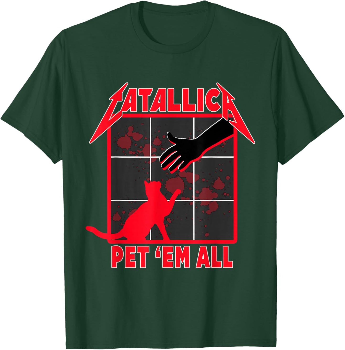 Catallica - Pet 'Em All funny cat T-Shirt - T-Shirt | Forest