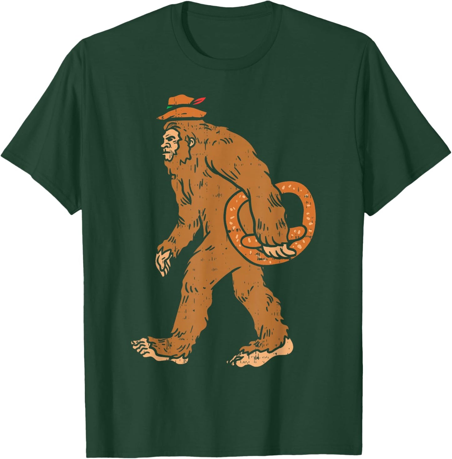 German Bigfoot Sasquatch Pretzel Funny Oktoberfest Men Kids T-Shirt - T-Shirt | Forest