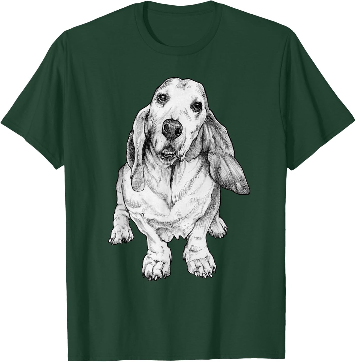 Daisy Dog Bassett Hound Illustration Men Women Kids T-Shirt - T-Shirt | Forest
