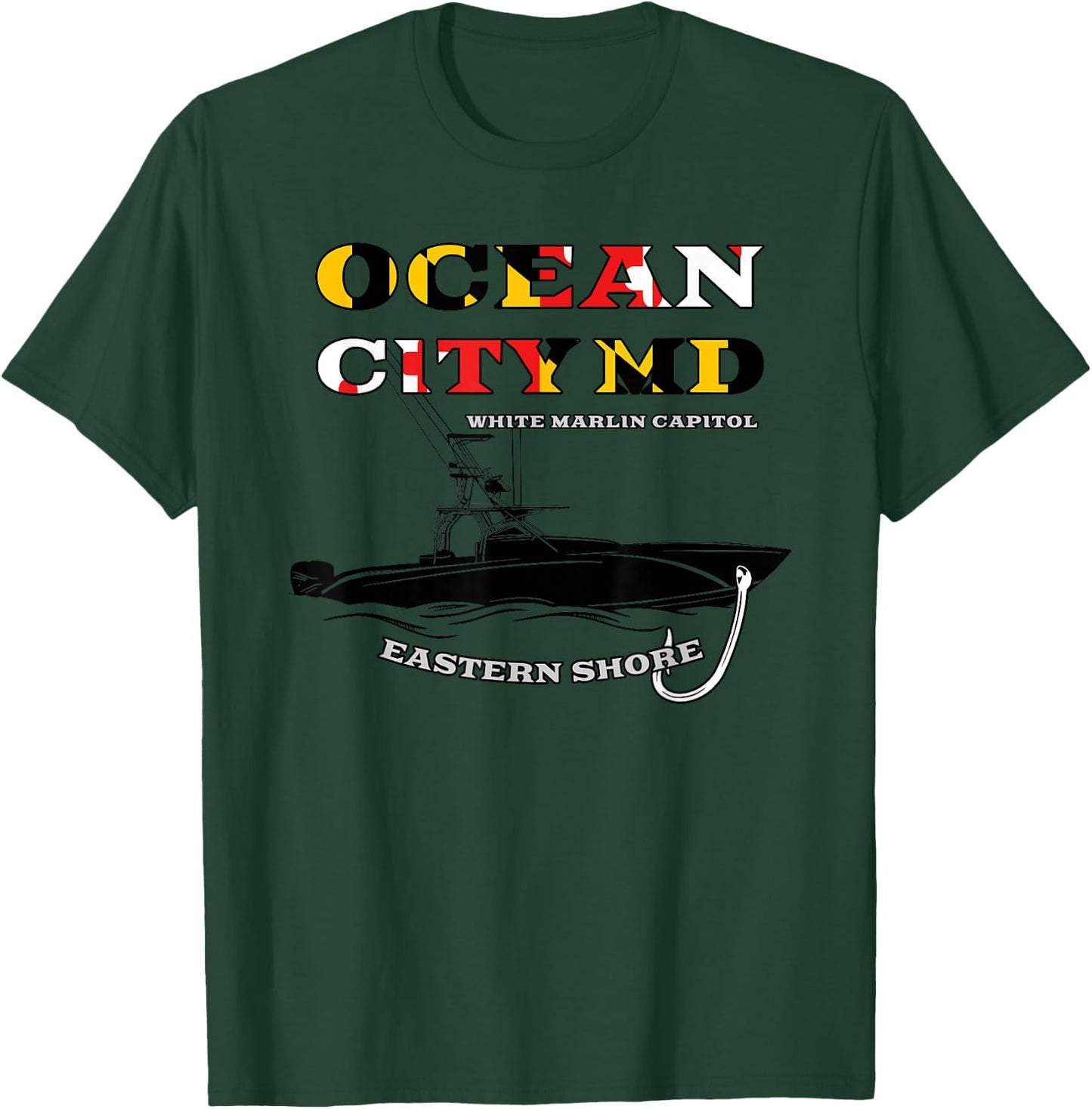 Ocean City Maryland White Marlin Fishing Capital T-Shirt - T-Shirt | Forest