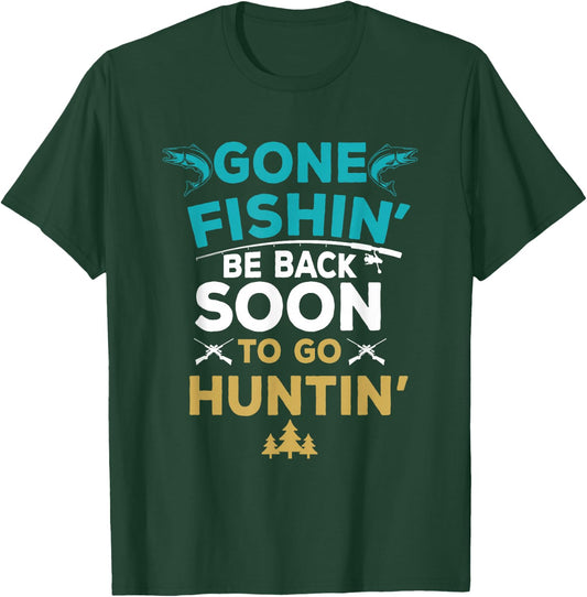 Funny Fishing Hunter Hunting Fisherman Gift T-Shirt - T-Shirt | Forest