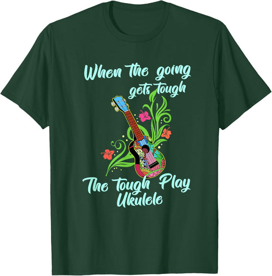 Cool Ukulele Hawaii Tropical Music Gift Shirt Ukulele Player T-Shirt - T-Shirt | Forest