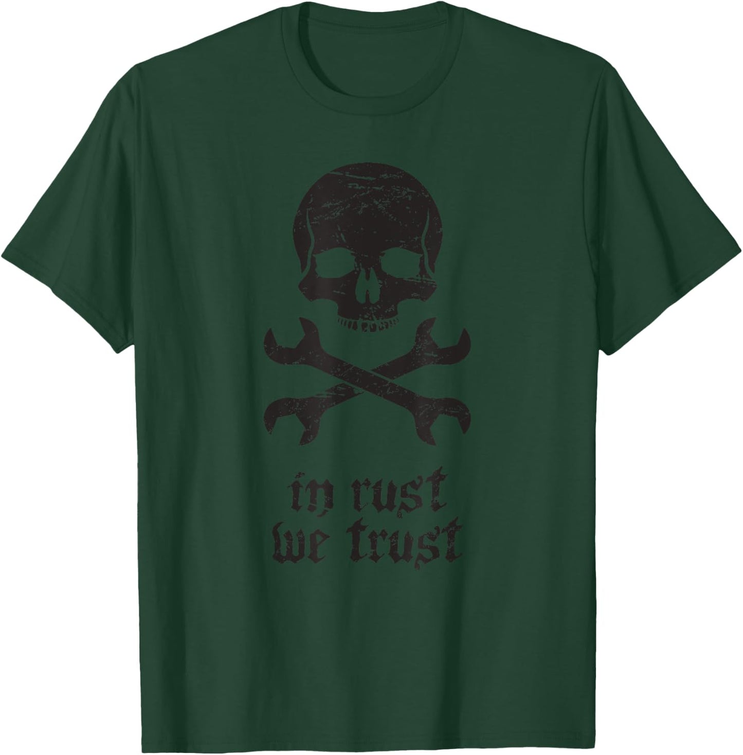 Skull - Rat Rod / Custom Car Builder Mechanic T-Shirt - T-Shirt | Forest
