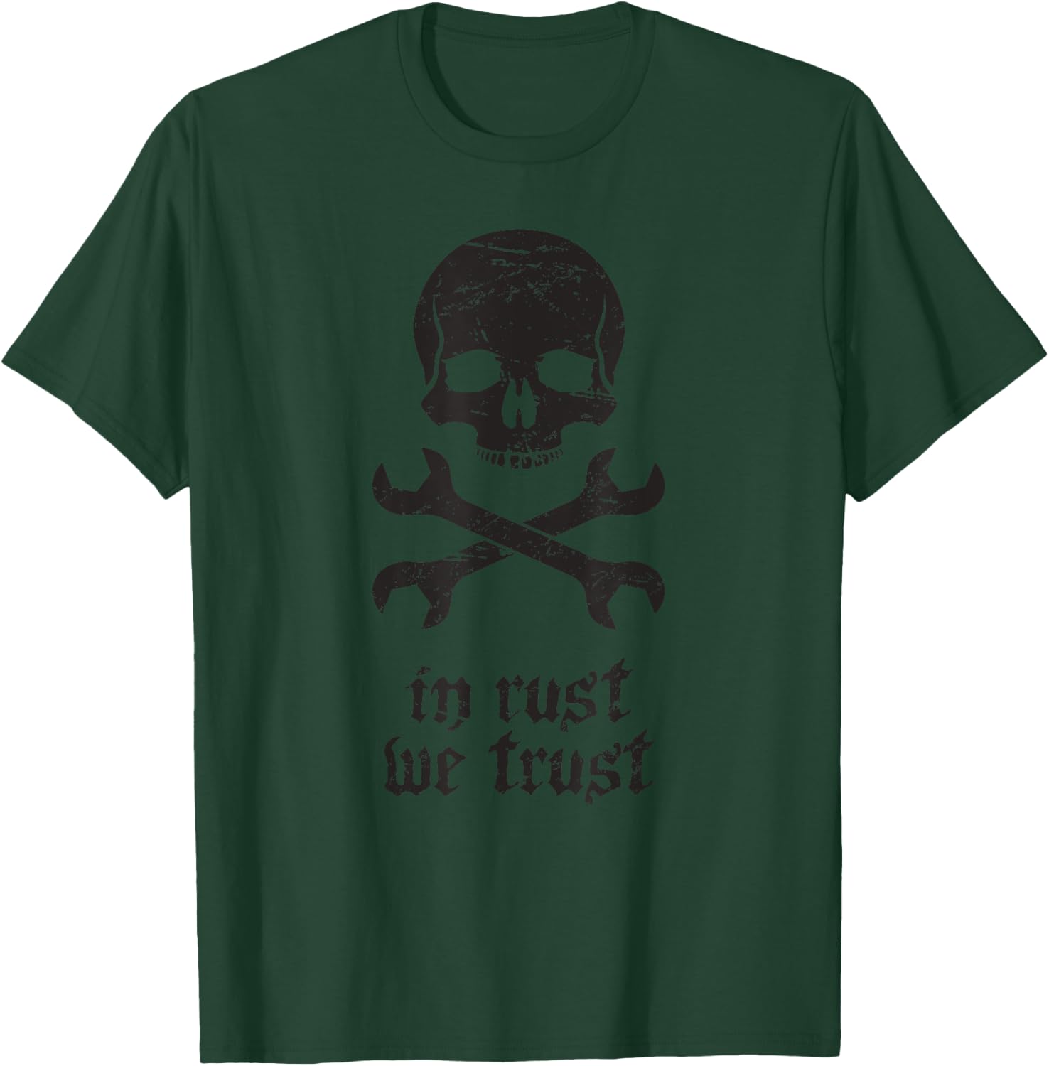 Skull - Rat Rod / Custom Car Builder Mechanic T-Shirt - T-Shirt | Forest