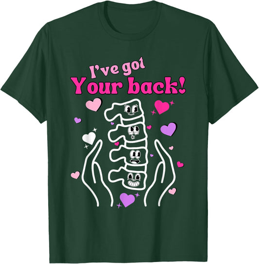 I Got Your Back Chiropractor Ortho Nurse Valentine -Adults Valentine's Day Chiropractor Adjustment Black Small T-Shirt - T-Shirt | Forest