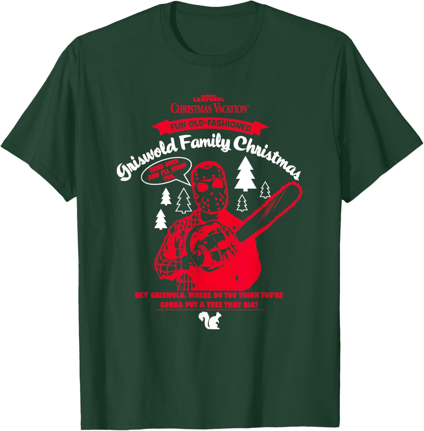 Christmas Vacation Clark Red Chainsaw Funny Holiday Movie T-Shirt - T-Shirt | Forest