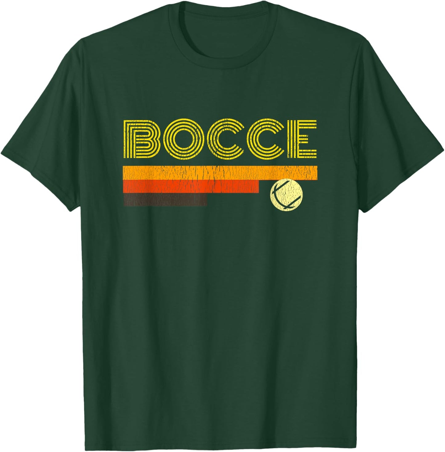 Bocce Shirt Retro Vintage 70's Men Women Gift Bocce Ball T-Shirt - T-Shirt | Forest