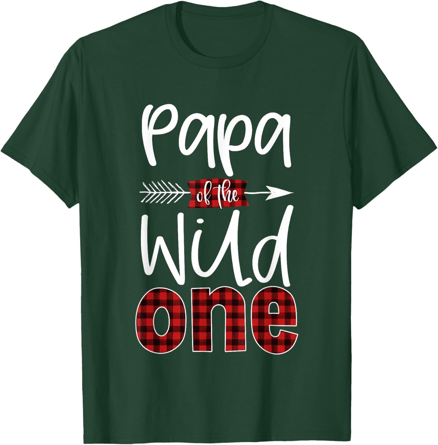 Papa of the Wild One Buffalo Plaid Lumberjack 1st Birthday T-Shirt - T-Shirt | Forest