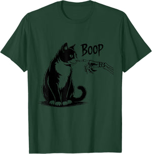 Tuxedo Cat Skeleton Boop Halloween Vintage Funny Mom Women T-Shirt - T-Shirt | Forest