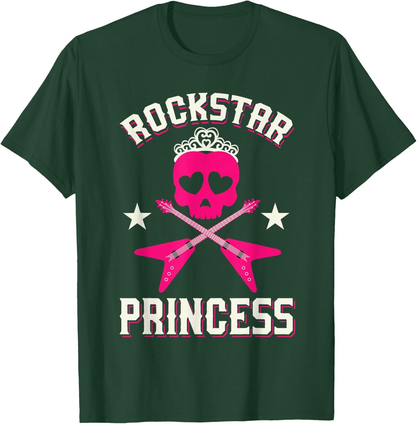 Rockstar Princess Shirt | Cute Girls Rockers Gift T-Shirt - T-Shirt | Forest