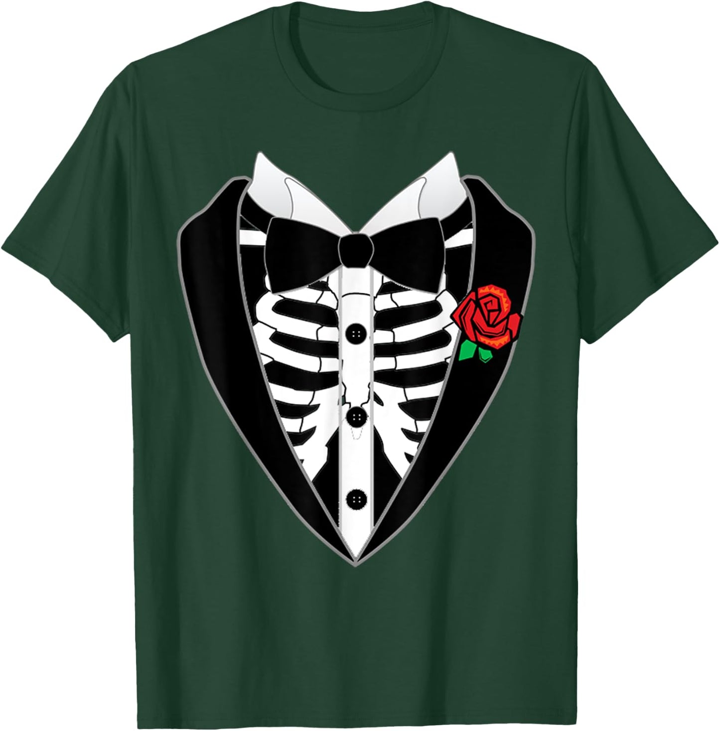 Halloween Costume Tuxedo Skeleton Bow Tie Tux Funny T-Shirt - T-Shirt | Forest