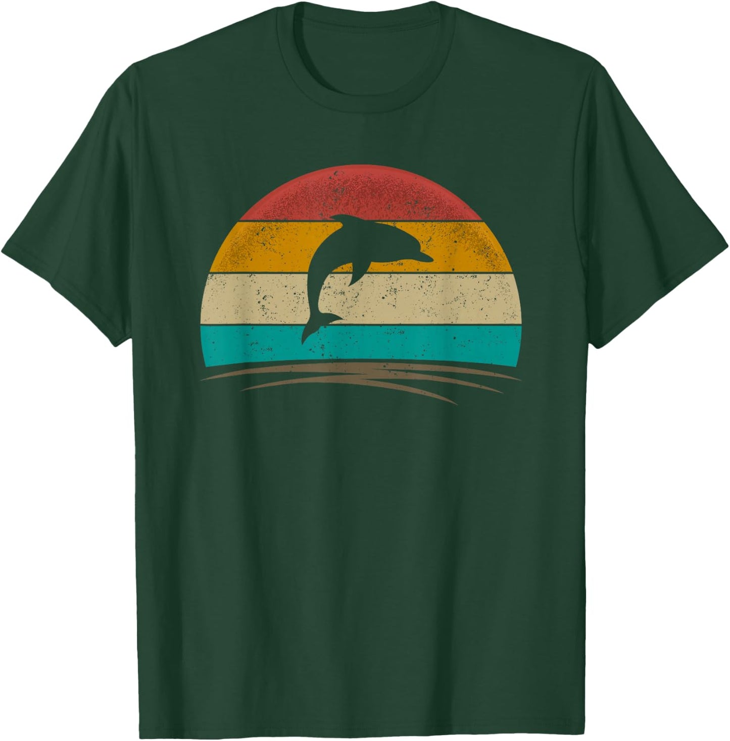 Dolphin Shirt Retro Style Sea Animal Whale Marine Biology T-Shirt - T-Shirt | Forest