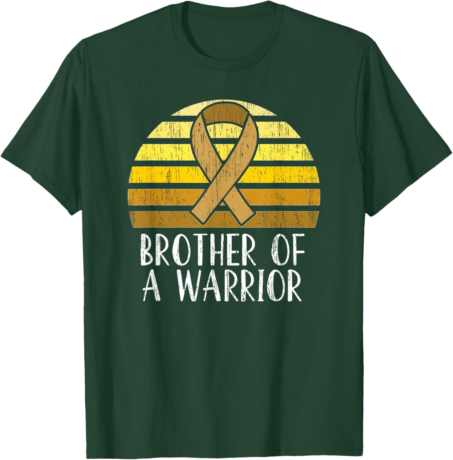 Brother Of A Warrior Childhood Cancer Awareness T-Shirt - T-Shirt | Forest