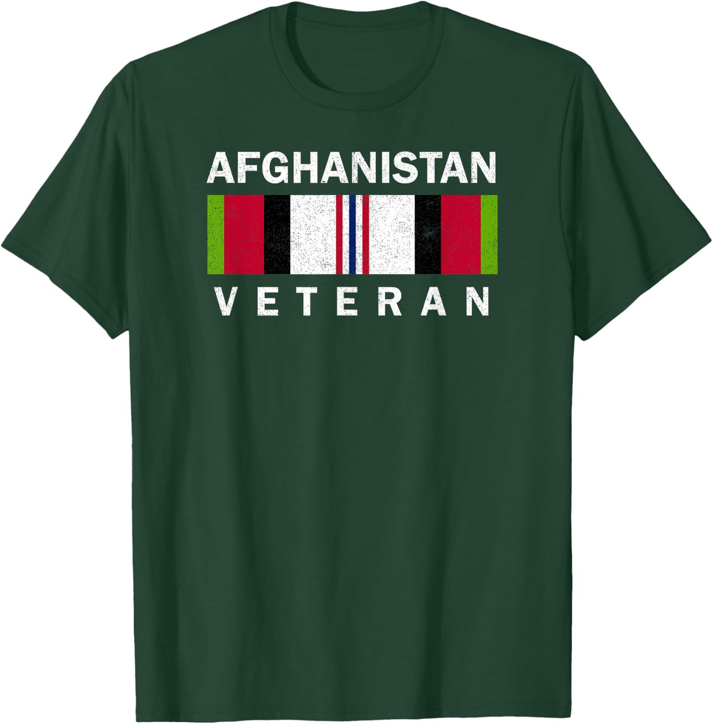 U.S. Military Afghanistan War Veteran Distressed T-Shirt - T-Shirt | Forest