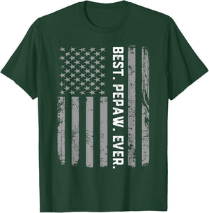 Best Pepaw Ever Vintage American Flag T Shirt Women Kids Men T-Shirt - T-Shirt | Forest