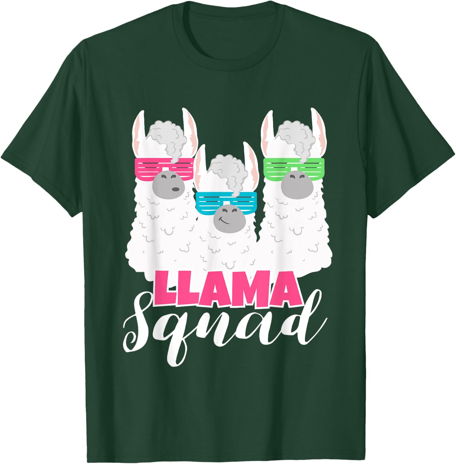 Cute Llama Squad Shirt Retro 80s Style Gift T-Shirt - T-Shirt | Forest