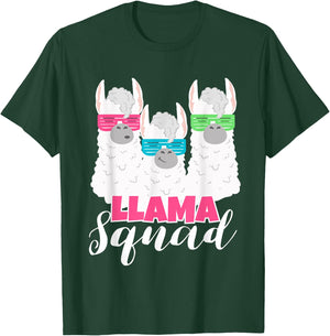 Cute Llama Squad Shirt Retro 80s Style Gift T-Shirt - T-Shirt | Forest